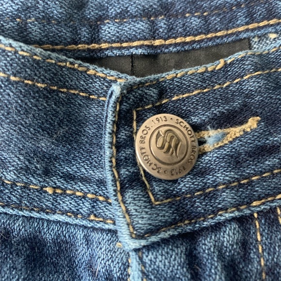 Y2K Schott Bros NYC Men's Denim Jeans Stiched Logo Streetwear Baggy Size: 34 - Picture 9 of 11